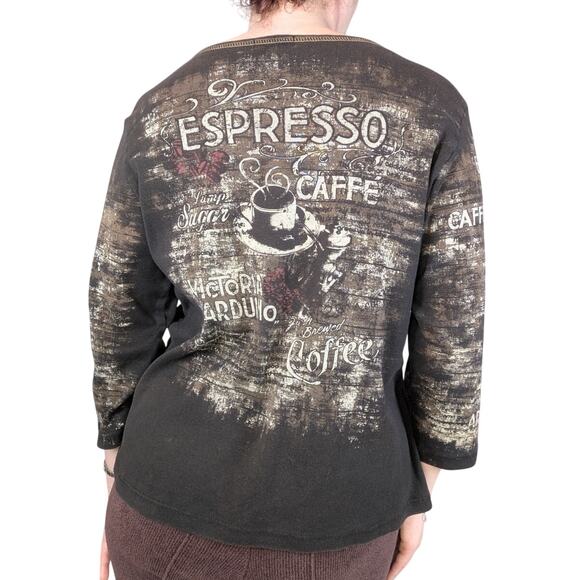 Y2K Vintage Bling Coquette Whimsygoth Tee T-Shirt Brown XL - Picture 2 of 9